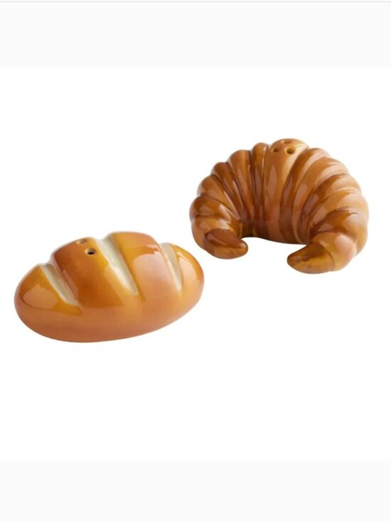 Other - Ceramic Croissant and Bread Salt and Pepper Shaker Set